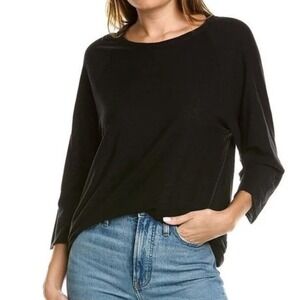 James Perse‎ Black 3/4th long sleeve sz 2 =small Raglan top NWT